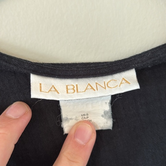 La Blanca Black Lacy V Neck Swim Coverup - Size S - Picture 6 of 7